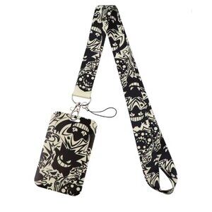 Gengar Pokémon Lanyard ID Badge Holder Black White